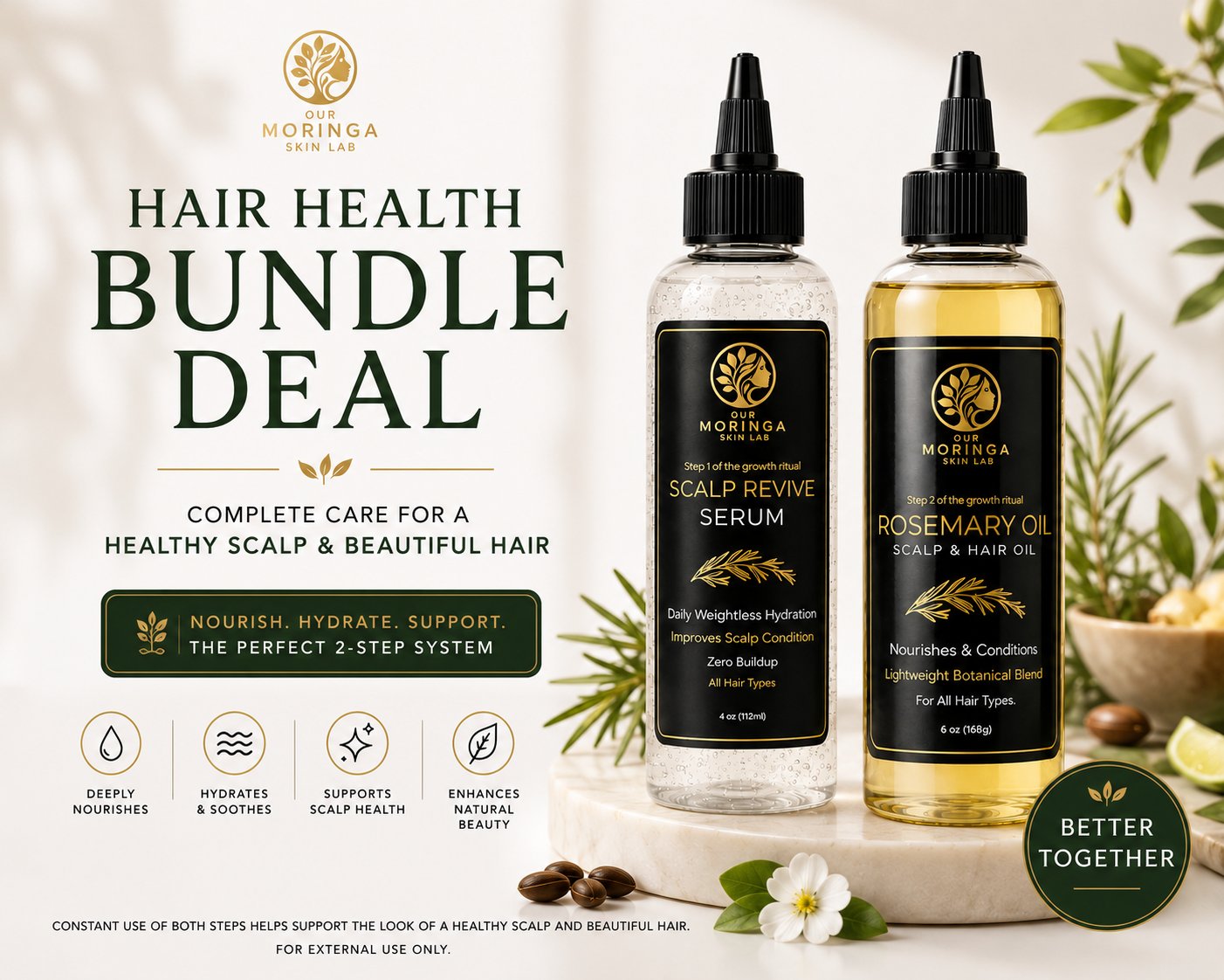 Hair Health Bundle Deal — Scalp Revive Serum + Rosemary Oil