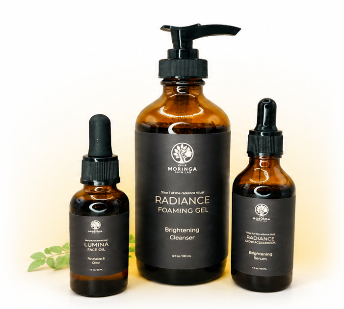 Moringa Radiance Ritual — Radiance Foaming Gel, Radiance Glow Accelerator, and Lumina Face Oil