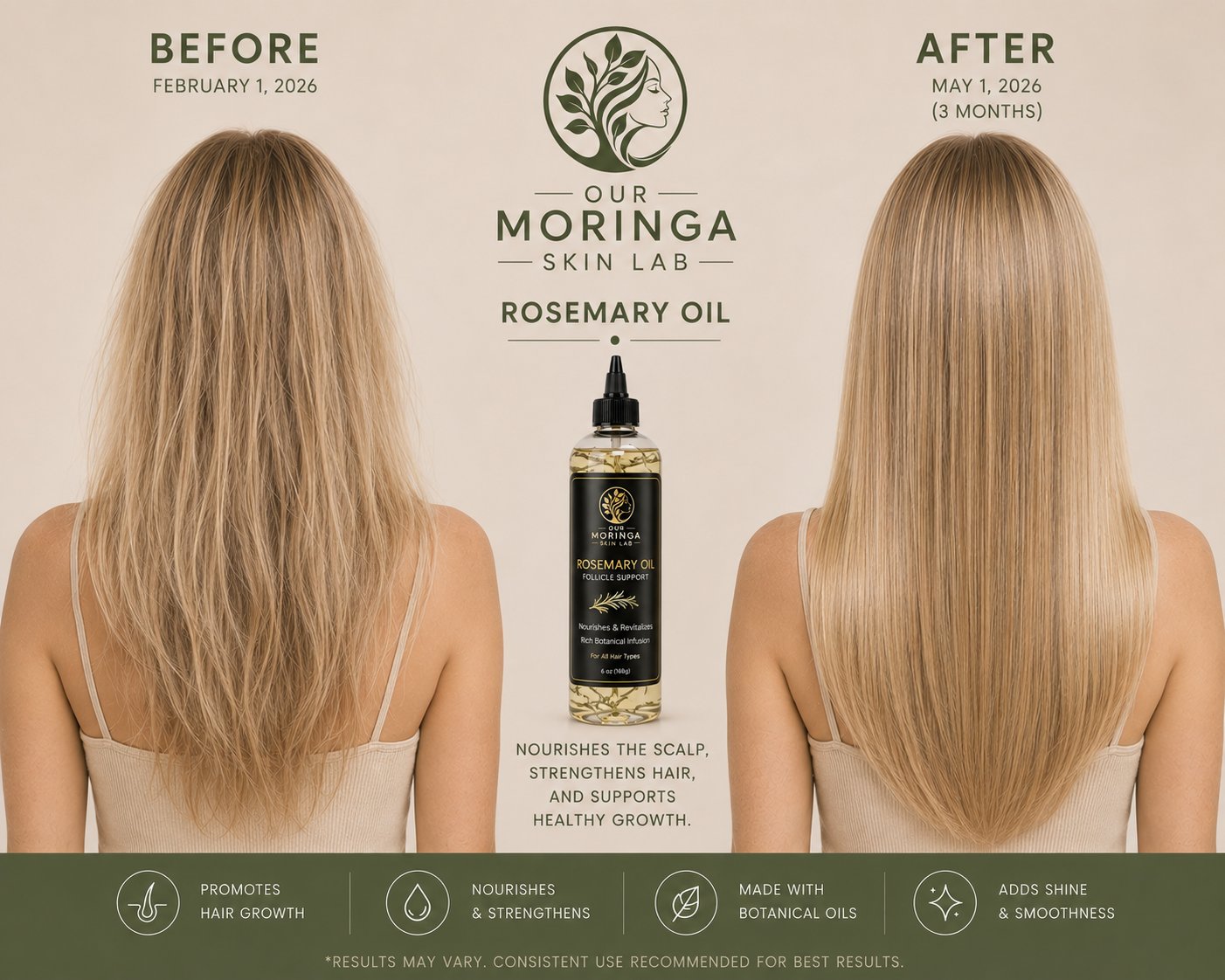 Before and after rosemary oil 3 months